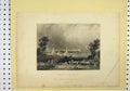 Original Old Antique Print C1850 View Plains Waterloo Cows Trees Country Scene