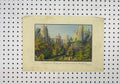 Original Old Antique Print Colour C1850 Pont Bastey Rocks Bridges People 19th