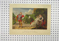 Original Old Antique Print C1850 Colour Malvolio Countess Romance Maclise 19th