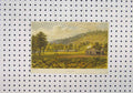 Original Old Antique Print C1850 View Clontarf Country Scene Log Cabin 19th