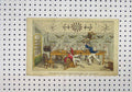 Original Old Antique Print C1850 Colour Ward Room Siers Fighting Chairs 19th