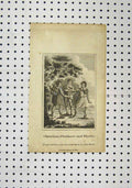 Original Old Antique Print C1850 Christian Obstinate Pliable Men Country Scene