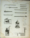 Original Old Antique Print C1890 Engineering Blow Pipe Drawings 19th