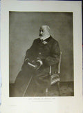 Original Old Antique Print 1910 Portrait King Edward Private Life Sitting Chair