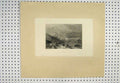 Original Old Antique Print C1880 View Blois Engraving Bridge River Mountains