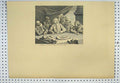Original Old Antique Print 1753 Hogarth Engraving Men Sitting Table Eggs