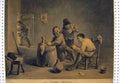 Old Antique Print C1880 Engraving Canot Men Sitting Drinking Barrel Smoke 19th