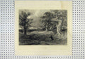 Original Old Antique Print C1880 View Outskirts Forest Man Dog Trees Raddclyffe
