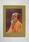 Original Old Antique Print Colour Hindu Purohit Priest C1880 Man Shiva 19th