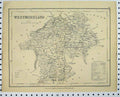 Original Old Antique Print C1880 Map Westmoreland England Dugdales Victorian