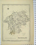 Original Old Antique Print *0040 C1880 Map Westmorland England Walker