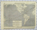 Original Old Antique Print C1880 Map North South America Route Australia 19th
