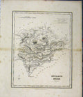 Original Old Antique Print C1890 Map Rutlandshire England 19th