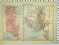 Original Old Antique Print Colour Map C1902 South Australia Indian Ocean 20th