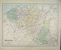 Original Old Antique Print C1880 Colour Belgium North Sea 19th