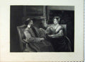 Original Old Antique Print C1865 Man Woman Sitting Reading Romance Greatbach