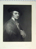 Original Old Antique Print Portrait Sir Joshua Reyns C1865 Vernon Gallery Hunt