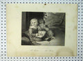 Original Old Antique Print C1865 Young Brothers Reading Book Payne Victorian
