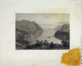 Old Antique Print View West Point Hudson River C1825 Boats Hogarth Walis 19th