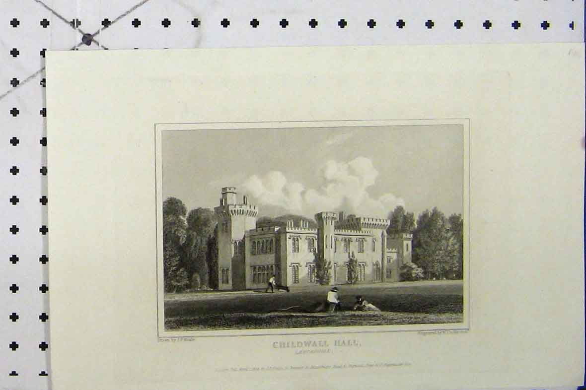 Old Antique Print View Childwall Hall Lancashire England C1869 Cooke Jun 19th