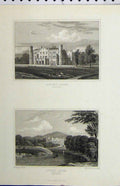 Original Old Antique Print 1829 View Apley Park Shropshire England Radclyffe