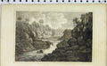 Original Old Antique Print View River Eroch Perthshire Scotland