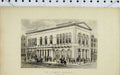 Original Old Antique Print View St James Palace London Street Scene