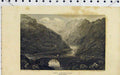 Original Old Antique Print View Pont Aberglaslyn North Wales Bridge 1814 19th