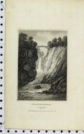 Original Old Antique Print 1806 View Gannachie Bridge Ayrshire Scotland Bridge