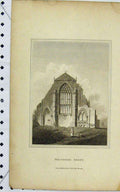 Original Old Antique Print 1805 View Hollyrood Abbey Castle Ruins 19th Century