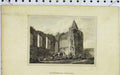 Original Old Antique Print 1805 View Dunfermline Fratery Buildings Ruins 19th