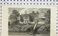 Original Old Antique Print 1808 View Hulme Hall Lancashire House River Boat