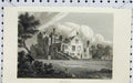 Original Old Antique Print View New Hall Yorkshire Country Scene 19th