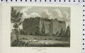 Original Old Antique Print 1819 View Wyer Hall Edmonton Middlesex England 19th