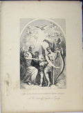Original Old Antique Print 1761 Hogarth Altar Piece Clements Danes Strand Music