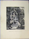Old Antique Print Frontpiece Artist Catalogue Hogarth Statue Water 1761