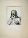 Original Old Antique Print Colonel Gage Portrait Bulfinch Majesty Collection