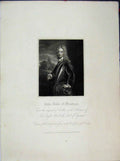 Original Old Antique Print 1828 Portrait John Duke Montagon Earl Egremont 19th