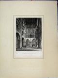 Original Old Antique Print Winchester Cathedral North Transept Griffith Winkles