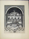 Original Old Antique Print Monument Roger Gale Woodfield