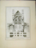 Original Old Antique Print Church St Cross Hampshire Section East End