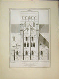 Original Old Antique Print 1818 Church St Cross Hampshire Elevation East End