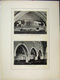 Original Old Antique Print Monument Richard Westcote Binsted Church Arches
