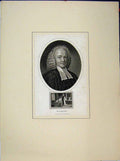 Original Old Antique Print Portrait Dr Leland Portrait 1813 Chapman Engraving