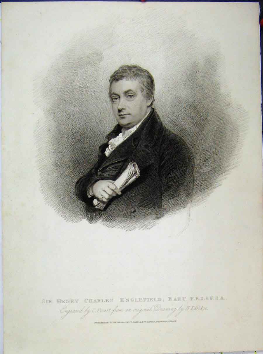 Original Old Antique Print Honourable Edward Lord Hawke Bourne