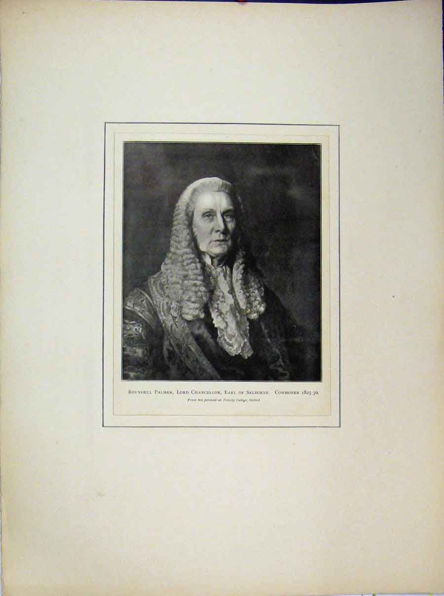 Original Old Antique Print 1825 Roundell Palmer Lord Chancellor Earl Selborne