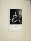 Original Old Antique Print Portrait Queen Anne Kneller Earl Egremont
