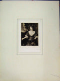 Original Old Antique Print Portrait Duchess Beautiful Woman Country