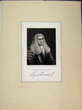 Original Old Antique Print 1840 Portrait John Singleton Copley Baron Lyndhurst