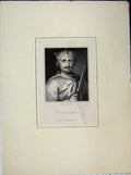 Original Old Antique Print King William Ii Portrait Engraving Worthington